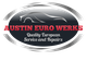 Logo of Austin Euro Werks, featuring a car silhouette and text: "Quality European Service and Repairs."