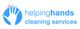 Logo of Helping Hands Cleaning Services with a hand and a blue circle.