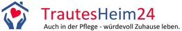 Logo mit Haus, Herz und Text: "TrautesHeim24 - Auch in der Pflege würdevoll Zuhause leben."