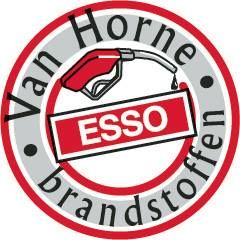 Van Horne Brandstoffen logo met rode ESSE tankpistool en tekst in cirkel.
