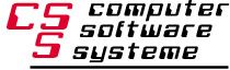 Logo mit Text "CS Computer Software Systeme" in schwarzer und roter Schrift auf weißem Hintergrund.
