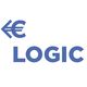 Logotipo azul con un símbolo de euro izquierdo seguido por la palabra "LOGIC".