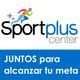 Logo de Sportplus Center con figura corriendo y texto "Juntos para alcanzar tu meta".