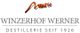 Winzerhof Werner Logo mit roter Schrift; Text: "Winzerhof Werner Destillerie seit 1926".