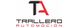 Logo de Trallero Automoción con letras "TA" en negro y rojo sobre nombre en colores similares.