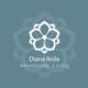 Floral logo with text: "Diana Ikola Intentional Living" on a gray background.