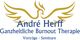 Logo mit goldener Phönix-Silhouette und Text: "André Herff, Ganzheitliche Burnout Therapie".