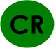 Grüner Kreis mit den schwarzen Buchstaben "CR" in der Mitte.