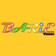 Texto colorido "BARiE Toner" em fundo amarelo.