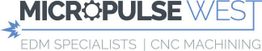 Micropulse West logo with text: EDM Specialists | CNC Machining.