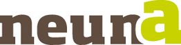 Schriftzug "neuna" in braun und grün auf weißem Hintergrund.