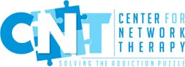 Logo for the Center for Network Therapy with puzzle pieces in blue.