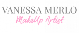 Texto en la imagen: "Vanessa Merlo, Makeup Artist" con letras grises y rosas.