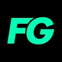 Texto "FG" en verde sobre fondo negro.