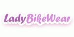 Schriftzug "LadyBikeWear" in lila, stilvolle und feminine Fahrradbekleidung.