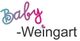 Text: "Baby-Weingart" in bunten Farben mit einem Schnuller-Design.