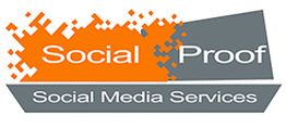 Orange and gray logo with "Social Proof Social Media Services" text.
