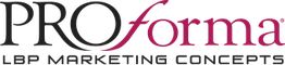 Logo with the word "PROforma" in black and magenta text on a white background.