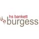 Das Logo zeigt den Schriftzug "hs bankett burgess" in rot und braun auf weißem Hintergrund.