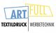 Logo mit blauem "ART" und gelbem "FULL", darunter "TEXTILDRUCK" und "WERBETECHNIK".