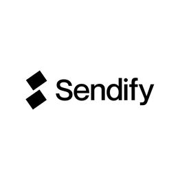 Logo von Sendify mit zwei diagonalen schwarzen Quadraten.