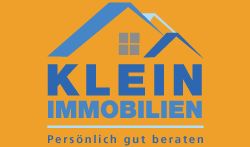 Logo von Klein Immobilien mit Haus-Symbol und Slogan "Persönlich gut beraten".