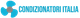 Logo di "Condizionatori Italia" con icona di ventola blu e grigia.