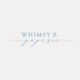 "Whimsy B. Paperie" logo in elegant blue script on a white background.