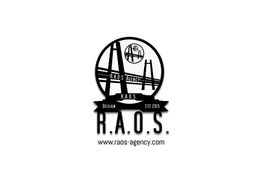 Logo von RAOS Design mit Brückensymbol und URL www.raos-agency.com. Gegründet 2015.
