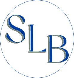 Logo con lettere "SLB" in blu e grigio all'interno di un cerchio sottile.