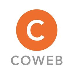 Logo de COWEB con una letra 'C' blanca sobre un círculo naranja.