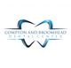Logo of Compton and Broomhead Dental Center featuring a stylized tooth design in blue.