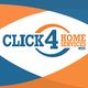 Click4HomeServices logo with blue and orange design elements.