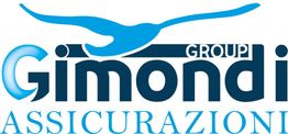Logo di Gimondi Assicurazioni Group con un gabbiano stilizzato blu sopra il testo.