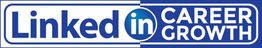 Blue and white "LinkedIn Career Growth" logo with stylized text.