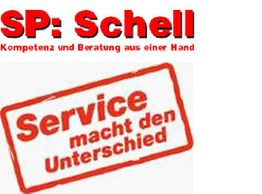 SP: Schell Logo mit Slogan: "Service macht den Unterschied".