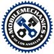 Mobile Mechanics logo with pistons in gear shape and text "Mobile Mechanics of Los Angeles."