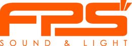 Logo mit orangefarbenem "FPS Sound & Light" Text.
