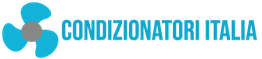 Logo di "Condizionatori Italia" con icona di ventola blu e grigia.