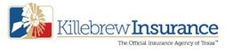Killebrew Insurance logo with windmill graphic and "The Official Insurance Agency of Texas" tagline.
