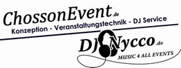 Logo für ChossonEvent.de und DJNycco.de, mit Kopfhörer- und Musikthemen.