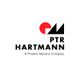 Logo von PTR HARTMANN, einem Unternehmen der Phoenix Mecano Gruppe, mit rotem und schwarzem Design.