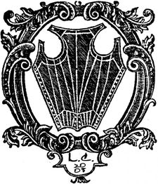 Wappen mit verzierter Umrandung und zentralem Schild, darunter Initialen L.C. und Jahreszahl 2008.