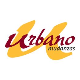 Logo de Urbano Mudanzas con fondo blanco. Letras en rojo y amarillo.