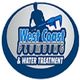 Logo of West Coast Plumbing & Water Treatment with a silhouette of a plumber and wrench.