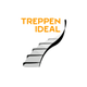 Logo mit stilisiertem Treppenmotiv und Schriftzug "Treppen Ideal" in Orange.