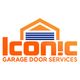 Iconic Garage Door Services logo with orange text and a stylized garage door design.