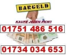 Bar mit Euroscheinen, Schrift "Bargeld" und Telefonnummern darunter. "Kaufe jeden PKW!!"