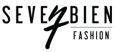 Logo van "Seven Bien Fashion" in zwarte letters op een witte achtergrond.