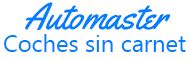 Texto en azul que dice "Automaster, Coches sin carnet".